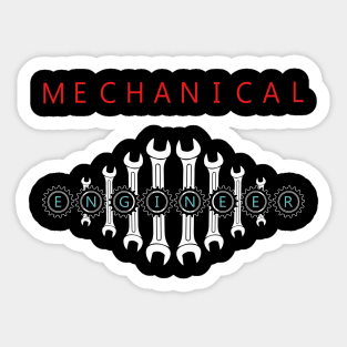 mechanical engineer text & logo Sticker